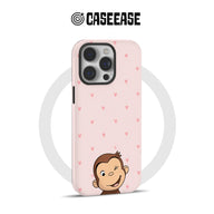 Cute Monkey Phone Case with Heart Pattern