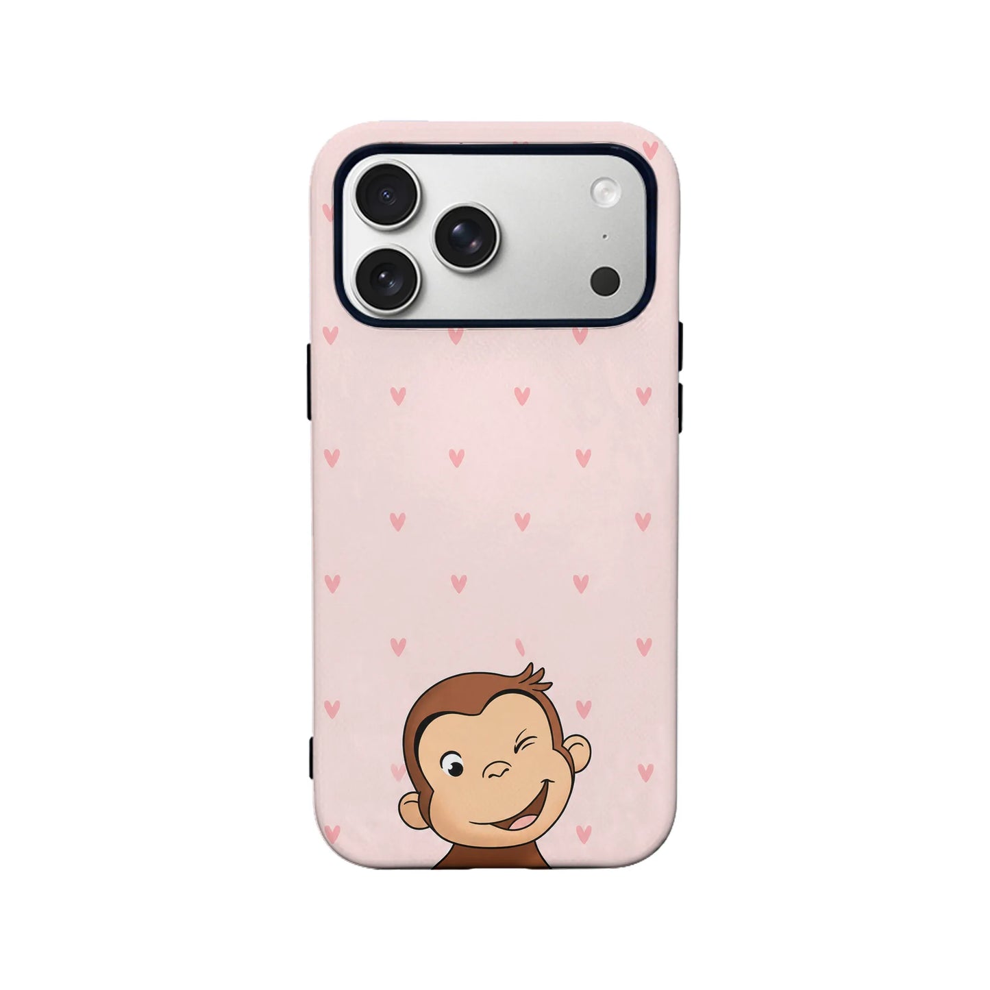 Cute Monkey Phone Case with Heart Pattern