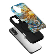 Artistic Sun and Wave Phone Case (Flat Printed Design, Not 3D)