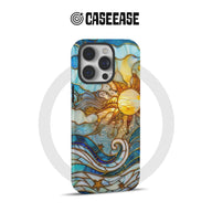 Artistic Sun and Wave Phone Case (Flat Printed Design, Not 3D)