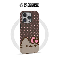 Cute Cat Character Phone Case with Polka Dots