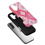 Encantadora funda para teléfono con estampado floral rosa