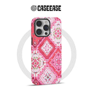 Encantadora funda para teléfono con estampado floral rosa