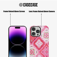 Encantadora funda para teléfono con estampado floral rosa