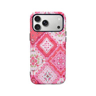Encantadora funda para teléfono con estampado floral rosa