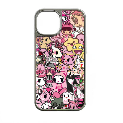 Holographic Chrome Phone Case - Colorful Character Design