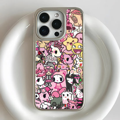 Holographic Chrome Phone Case - Colorful Character Design
