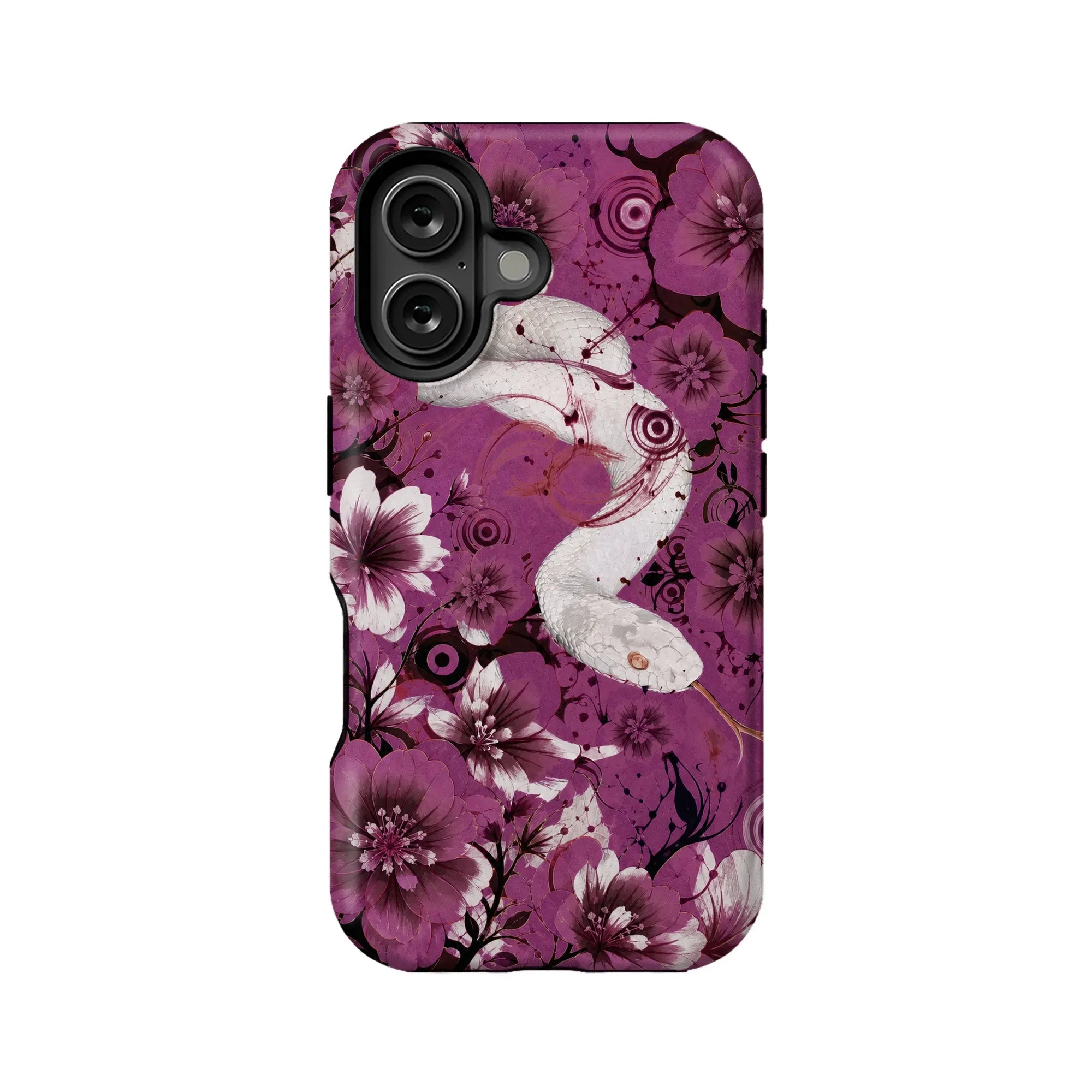 Artistic Purple Floral Snake Phone Case