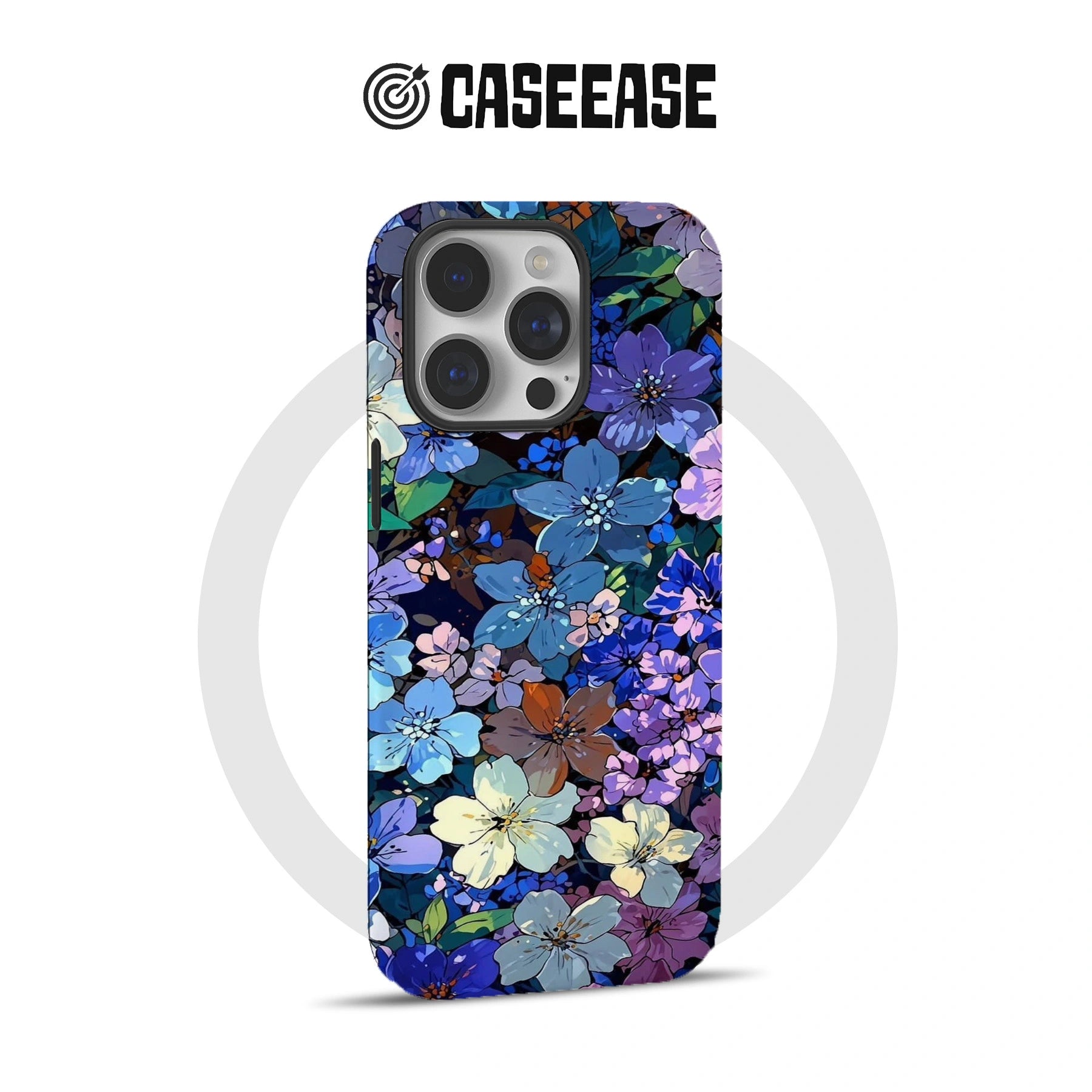 Midnight Blue Floral Phone Case – Elegant and Artistic Design