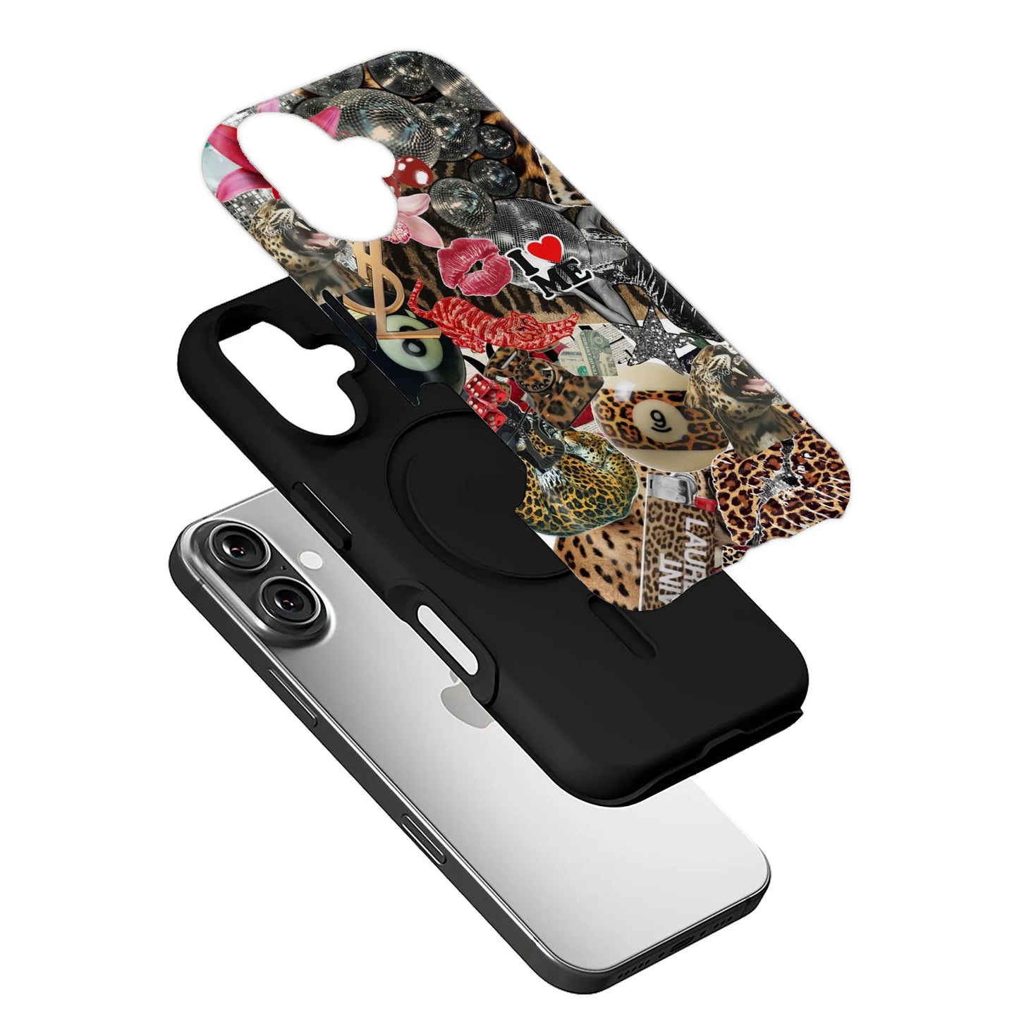 Stylish Collage Leopard Print Phone Case