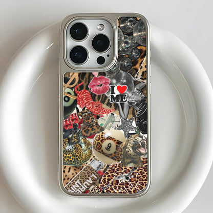 Holographic Chrome Phone Case - Glamorous Collage Design