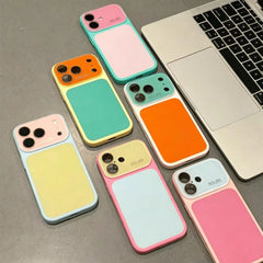 Summer Vibe Dopamine Color Block Phone Case for iPhone 17/16/15/14/13 Pro Max – Soft Touch Minimal Aesthetic Shockproof Cover, Cute Multi-Color Everyday Protective Case.LU7 description