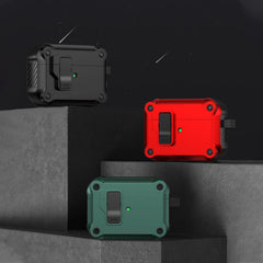 For AirPods 1/2/3/4 & AirPods Pro 1/2/3 Gen Case, Secure Lock Auto Pop-Up Lid Military Grade Shockproof Hard Shell Protective Cover, Full Body Drop Protection Armor Earphone Case with Visible LED & USB-C/Lightning Compatibility description