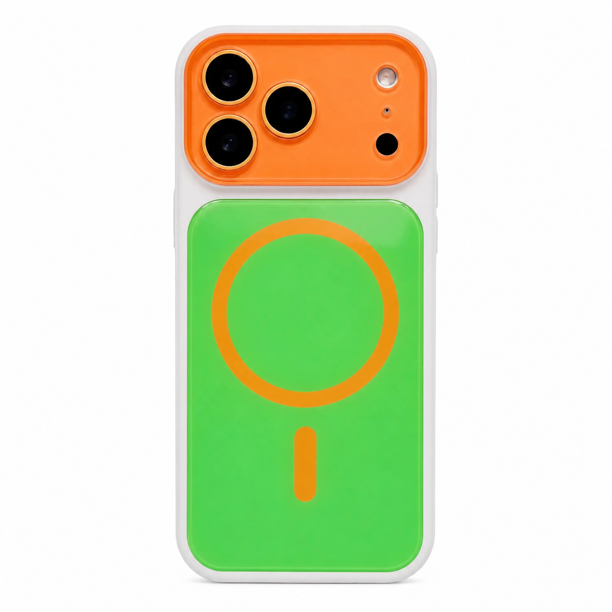 Dopamine Contrast Color MagSafe iPhone Case - Orange-Green white background variant image