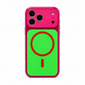 Dopamine Contrast Color MagSafe iPhone Case - Rose Red-Green white background variant image