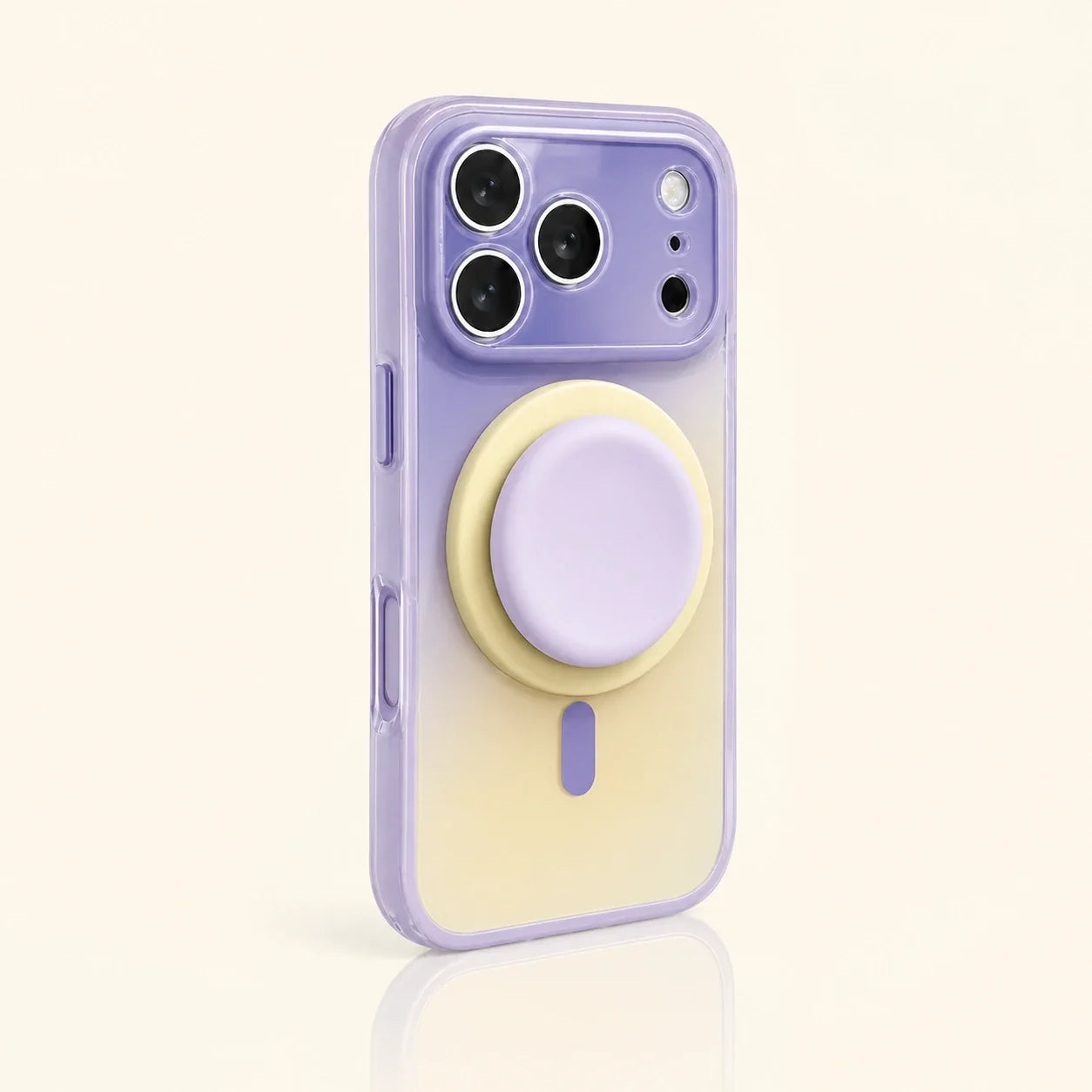 Gradient Magnetic iPhone Case with Matching Stand - Purple Cream variant