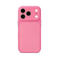 Hot Pink faux leather color block iPhone case white background