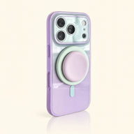 Mint Lavender gradient phone case with mint and lavender circular magnetic stand