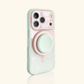 Pink Mint gradient magnetic iPhone case with matching circular stand