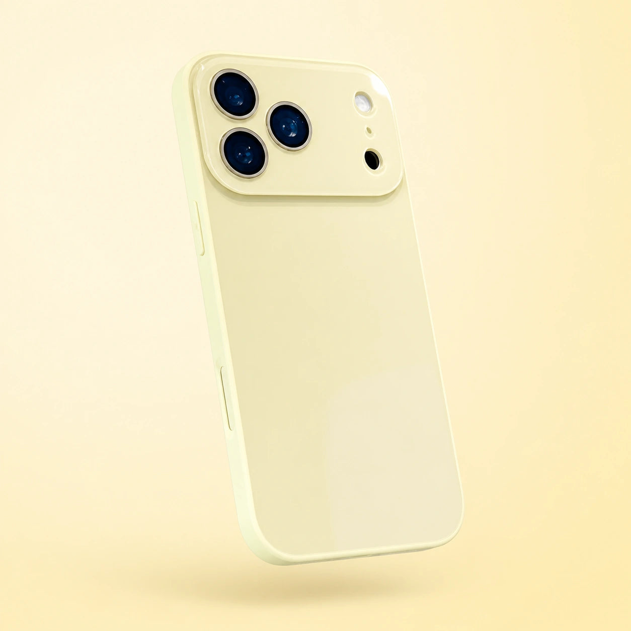 Butter Yellow luxury crystal gloss iPhone case with camera lens protection