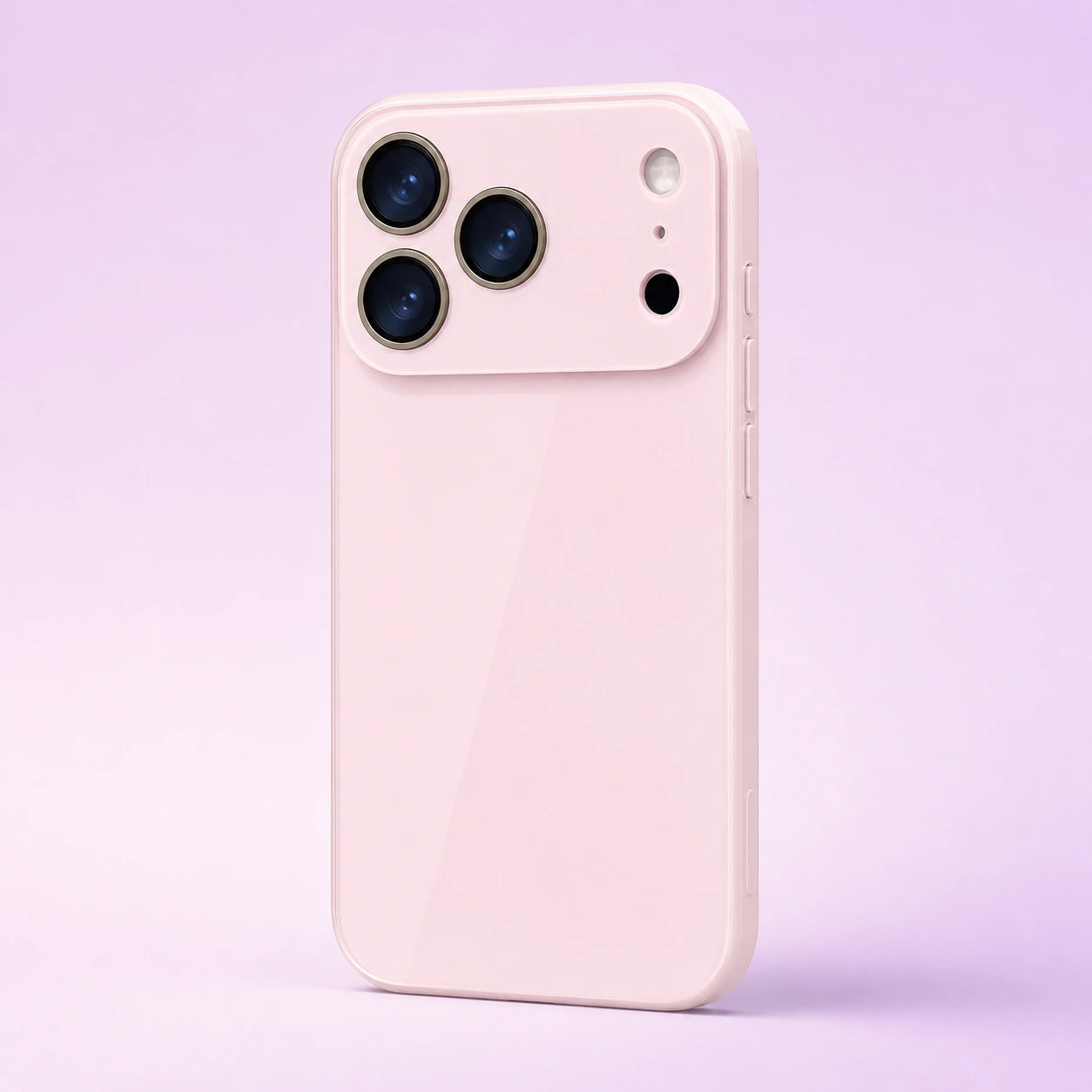 Blush Pink luxury crystal gloss iPhone case with camera lens protection