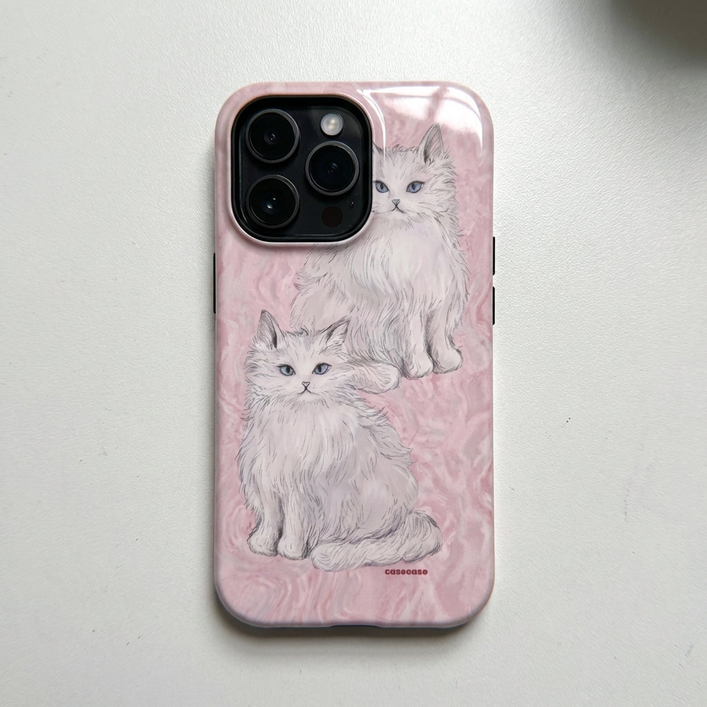 Fluffy White Cat Phone Case