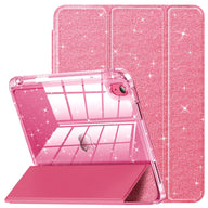 INFILAND Compatible with iPad Case, Glitter Cover with Sparkly Clear Back, Pencil Holder, for Kids Girls Computer Tablet Casing Protection Protective (main image)