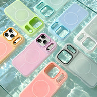 HISTORYOO for iPhone 17 Pro Max 16 Pro 15 14 Plus 13 12 11 Pro Magnetic (not strong) Defender 2 In 1 Dual Layer Jelly Soft Matte Clear Silicone + Candy Color-Blocking PC Hybrid Magsafe Wireless Charging Case Frosted Shockproof Bumper Luxury Back Cover (main image)