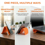 Flexible Silicone Aluminum Phone holder stand, Bendable Rollable Foldable Design, Universal Adjustable Anti-Slip Desktop Mount for Phone Tablet Laptop, Portable Ergonomic Holder for Home Office Travel-YY (main image)