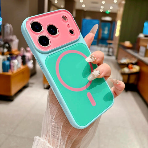 SummerFinds dopamine Contrast color newly upgraded with magnetic suction Suitable for iPhone 17 16 15 14 Pro Max Magnetic phone case Contrast color full lens protection Compatible with iPhone 17 Pro Max Magnetic phone case No paint peeling, anti-fall an (main image)