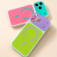 Dopamine Color Block Magnetic Phone Case for iPhone 17 16 15 14 13 Pro Max, Soft Touch Matte Cover for Gorls Women, compatible with MagSafe, Ultra Slim Thin Hard PC Case Cover (main image)
