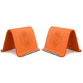 Flexible Silicone Aluminum Phone holder stand, Bendable Rollable Foldable Design, Universal Adjustable Anti-Slip Desktop Mount for Phone Tablet Laptop, Portable Ergonomic Holder for Home Office Travel-YY - Color 2Pcs Orange (variant image)
