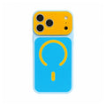 Dopamine Color Block Magnetic Phone Case for iPhone 17 16 15 14 13 Pro Max, Soft Touch Matte Cover for Gorls Women, compatible with MagSafe, Ultra Slim Thin Hard PC Case Cover - Color Blue (variant image)