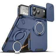 Heavy-duty iPhone case with sliding camera cover in Blue