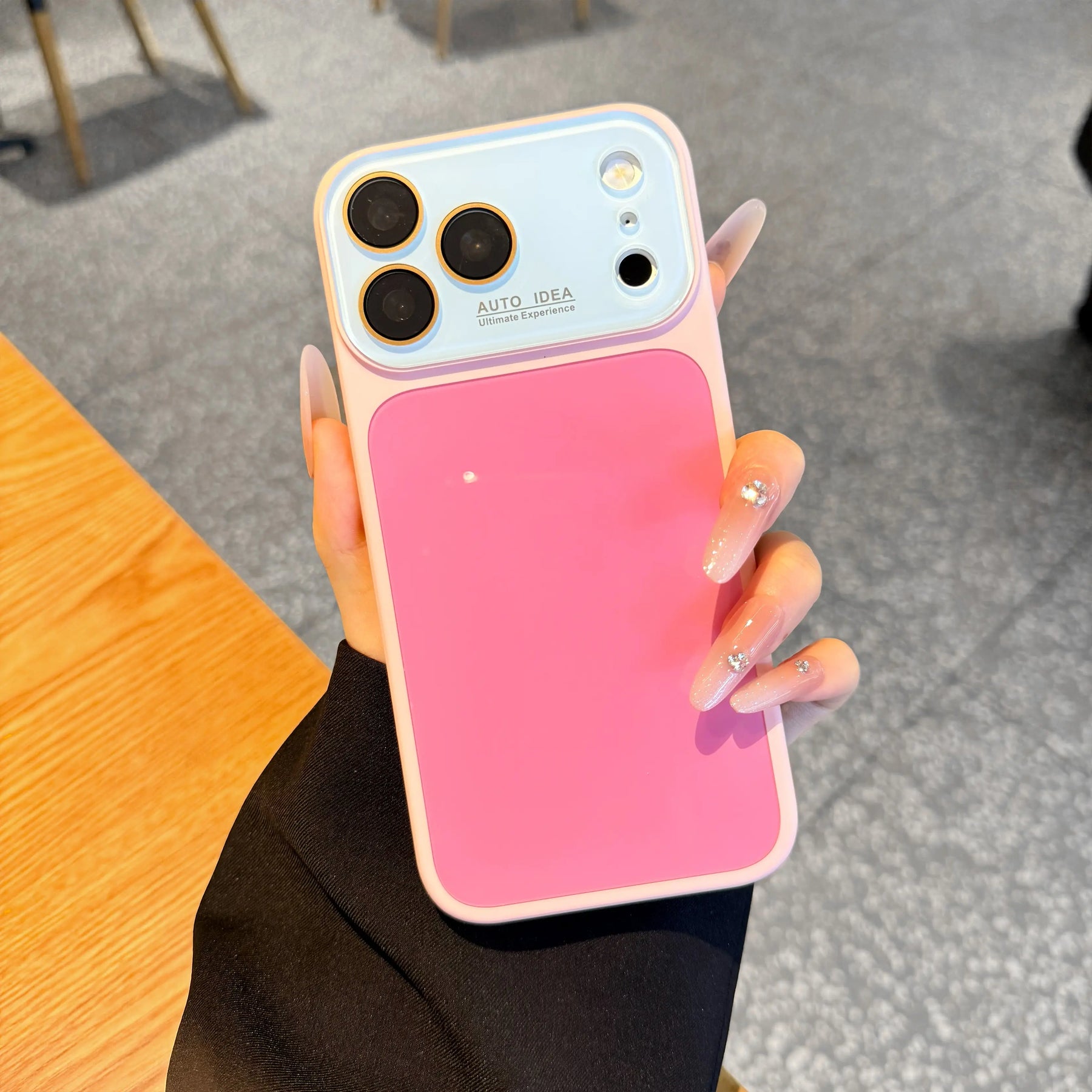 Summer Vibe Dopamine Color Block Phone Case for iPhone 17/16/15/14/13 Pro Max – Soft Touch Minimal Aesthetic Shockproof Cover, Cute Multi-Color Everyday Protective Case.LU7 - Color Dark pink (variant image)