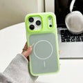 HISTORYOO for iPhone 17 Pro Max 16 Pro 15 14 Plus 13 12 11 Pro Magnetic (not strong) Defender 2 In 1 Dual Layer Jelly Soft Matte Clear Silicone + Candy Color-Blocking PC Hybrid Magsafe Wireless Charging Case Frosted Shockproof Bumper Luxury Back Cover - Color Green (variant image)