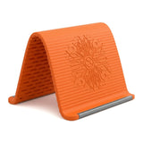 Flexible Silicone Aluminum Phone holder stand, Bendable Rollable Foldable Design, Universal Adjustable Anti-Slip Desktop Mount for Phone Tablet Laptop, Portable Ergonomic Holder for Home Office Travel-YY - Color Orange (variant image)