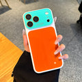 Summer Vibe Dopamine Color Block Phone Case for iPhone 17/16/15/14/13 Pro Max – Soft Touch Minimal Aesthetic Shockproof Cover, Cute Multi-Color Everyday Protective Case.LU7 - Color Orange (variant image)