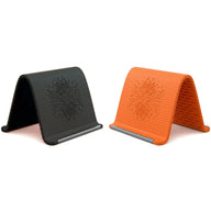 Flexible Silicone Aluminum Phone holder stand, Bendable Rollable Foldable Design, Universal Adjustable Anti-Slip Desktop Mount for Phone Tablet Laptop, Portable Ergonomic Holder for Home Office Travel-YY - Color Orange + Black (variant image)