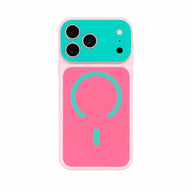 Dopamine Color Block Magnetic Phone Case for iPhone 17 16 15 14 13 Pro Max, Soft Touch Matte Cover for Gorls Women, compatible with MagSafe, Ultra Slim Thin Hard PC Case Cover - Color Pink (variant image)