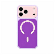 Dopamine Color Block Magnetic Phone Case for iPhone 17 16 15 14 13 Pro Max, Soft Touch Matte Cover for Gorls Women, compatible with MagSafe, Ultra Slim Thin Hard PC Case Cover - Color Purple (variant image)