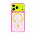 Dopamine Color Block Magnetic Phone Case for iPhone 17 16 15 14 13 Pro Max, Soft Touch Matte Cover for Gorls Women, compatible with MagSafe, Ultra Slim Thin Hard PC Case Cover - Color Rose (variant image)