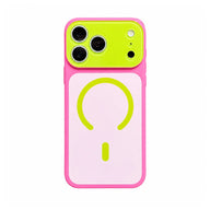 Dopamine Color Block Magnetic Phone Case for iPhone 17 16 15 14 13 Pro Max, Soft Touch Matte Cover for Gorls Women, compatible with MagSafe, Ultra Slim Thin Hard PC Case Cover - Color Rose (variant image)