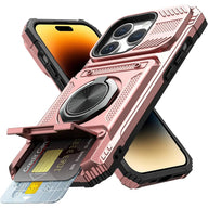 iPhone wallet case with card holder in Rose