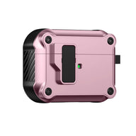 For AirPods 1/2/3/4 & AirPods Pro 1/2/3 Gen Case, Secure Lock Auto Pop-Up Lid Military Grade Shockproof Hard Shell Protective Cover, Full Body Drop Protection Armor Earphone Case with Visible LED & USB-C/Lightning Compatibility - Color Rose Gold (variant image)