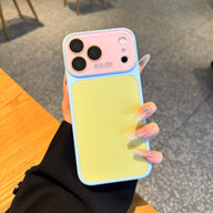 Summer Vibe Dopamine Color Block Phone Case for iPhone 17/16/15/14/13 Pro Max – Soft Touch Minimal Aesthetic Shockproof Cover, Cute Multi-Color Everyday Protective Case.LU7 - Color Yellow (variant image)
